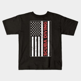 SCUBA DIVING American Flag Kids T-Shirt